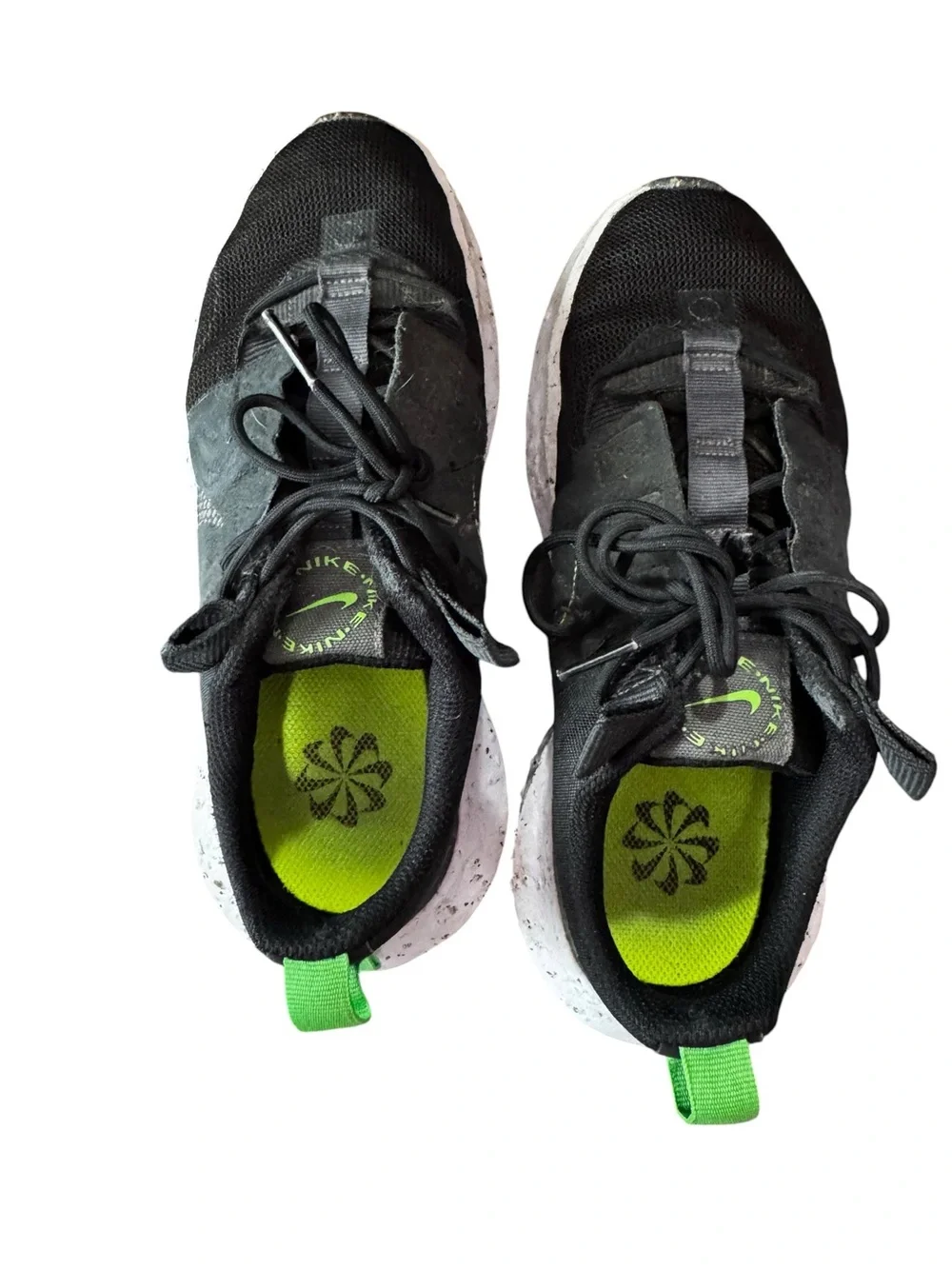 🖤Nike Crater Impact Sneakers — Size 7 — Black/Volt Green — Good Condition 💚